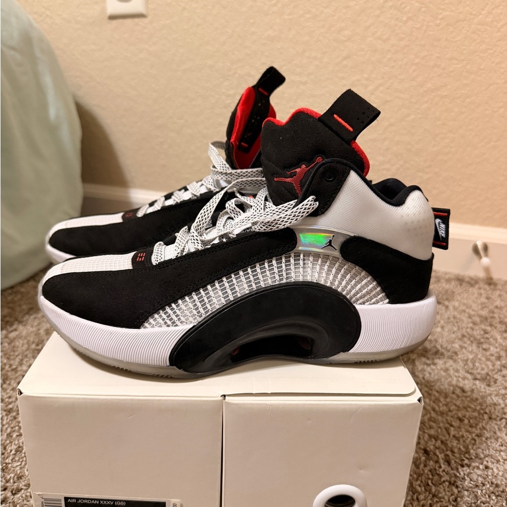 Jordan Men's Black, White, and Red Athletic Shoes